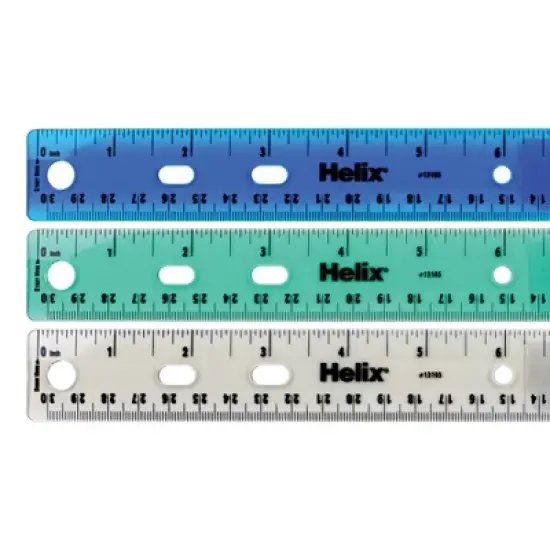 Helix Shatter Resistant Ring Binder Ruler 12" / 30cm, Pack of 25 image {2}