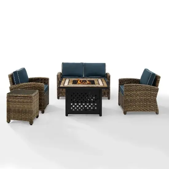 Crosley 5pc Bradenton Steel Outdoor Patio Fire Pit Furniture Set  image {15}