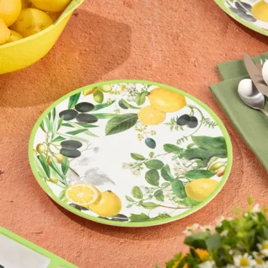 Certified International (Set of 6) 11" Limone Melamine Dinner Plates image {4}