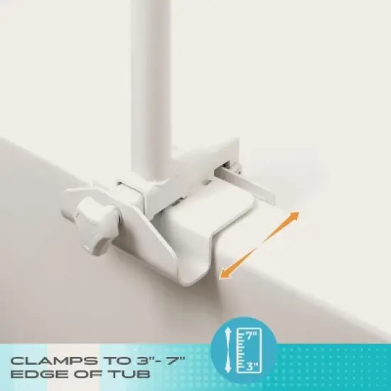 Stander Wonder Bathtub Pole Lite, Bath Safety Rail with Grab Bar Handle, White image {5}