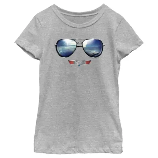 Girl's Top Gun Aviator Sunglasses Reflection Logo T-Shirt image {4}