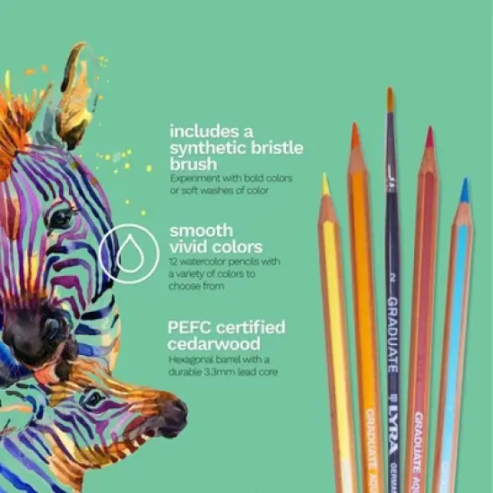 Lyra&reg; Graduate Watercolor Pencils Set Tin with Brush, Assorted Colors, 12 Per Set, 2 Sets image {3}