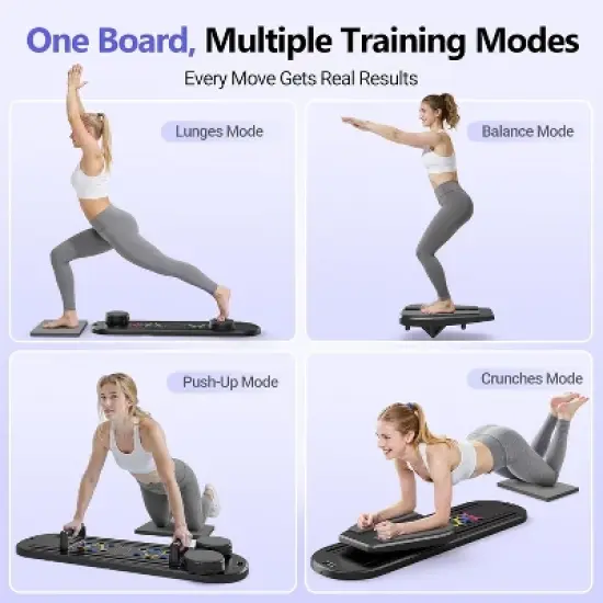 Multifunctional Fitness Board With Automatic Rebound, Core Training Ab Roller, Foldable Workout Machines - Full Body Workout Equipment, Home Pilates image {7}