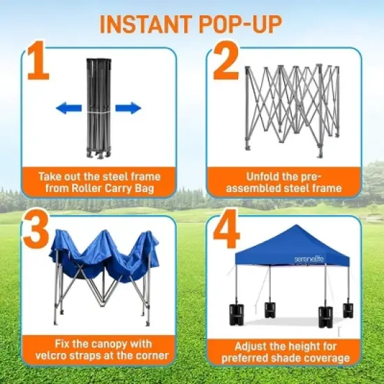 SereneLife Pop-Up Canopy Tent with Adjustable Height image {1}