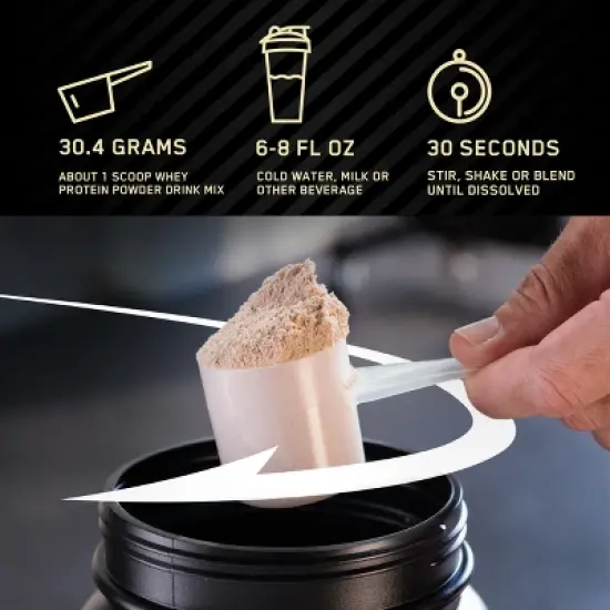 Optimum Nutrition Gold Standard 100% Whey Protein Powder - Double Rich Chocolate - 10 Servings - 10.9oz image {7}