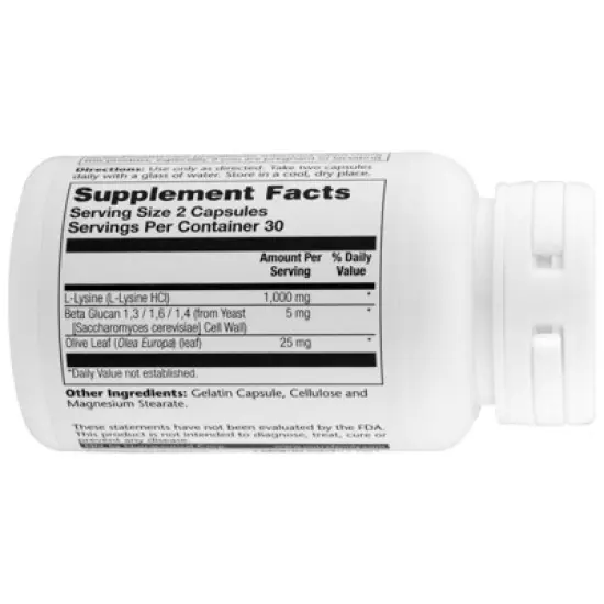 Solaray L-Lysine Beta Glucan, 60 VegCaps image {2}