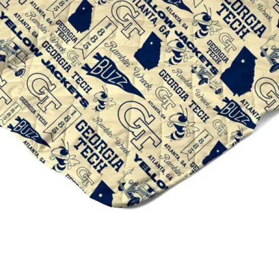 NCAA Georgia Tech Yellow Jackets 60 x 80 Quilted Throw Blanket image {3}