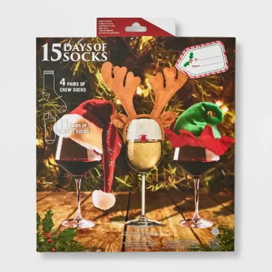 Women's 'The Most Wonderful Wine of the Year' 15 Days of Socks Advent Calendar - Assorted Colors 4-10 image {3}