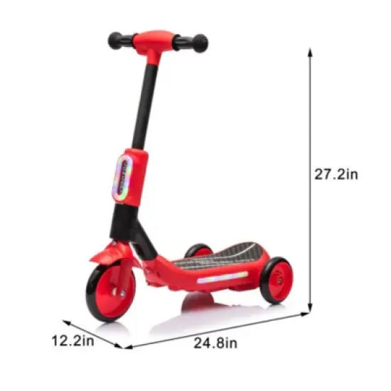 Syemin Kick Scooters 2in1 Kids Ride On Three Wheel Balance Scooter Toy for Kids Floor Protection Gift for Kids, Red, 24.8"*12.2"*27.2" image {2}