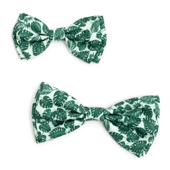 The Worthy Dog Tropical Leaves Bow Tie Accessory image {2}