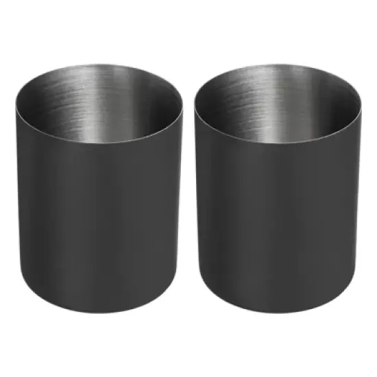Unique Bargains Desk Stainless Steel Pencil Holders Makeup Brush Holder 2 Pcs image {6}