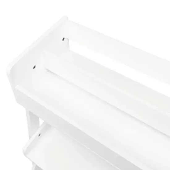 Kids' 3 Tier Ladder Shelf with Bookrack and Toy Organizer White - RiverRidge Home image {1}