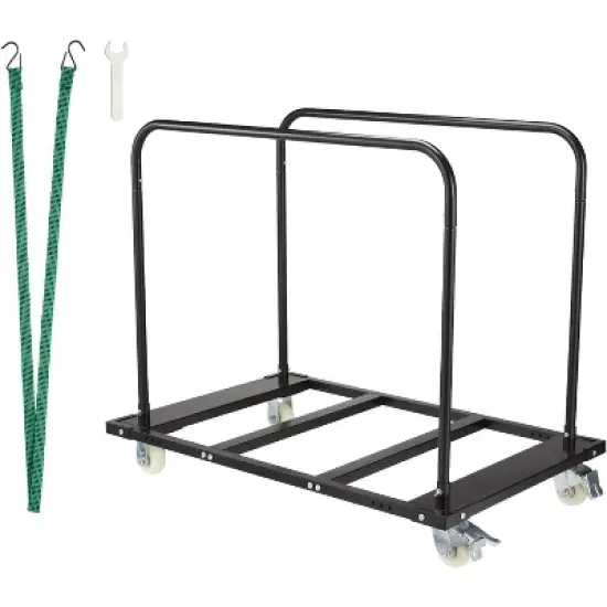 Steel Panel Truck, 1500 Lbs Panel Dolly Cart with 4 Inch Swivel Casters, Heavy Duty Drywall Sheet Cart for Warehouse, Black image {7}