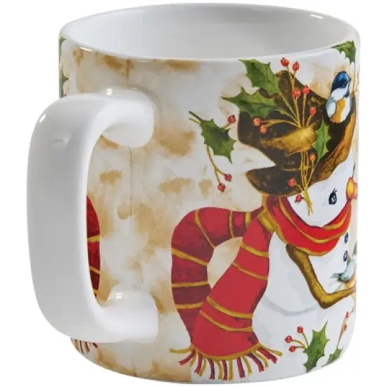 Park Designs Snowman And Chickadee Mug Set of 4 image {3}