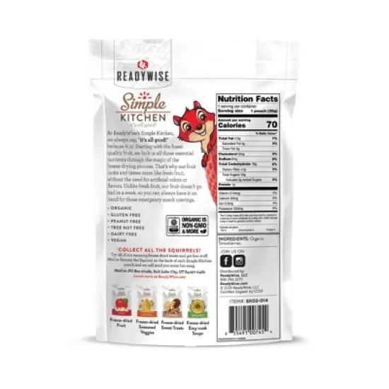 ReadyWise Simple Kitchen Organic Freeze Dried Strawberries - 4.2oz/6ct image {2}