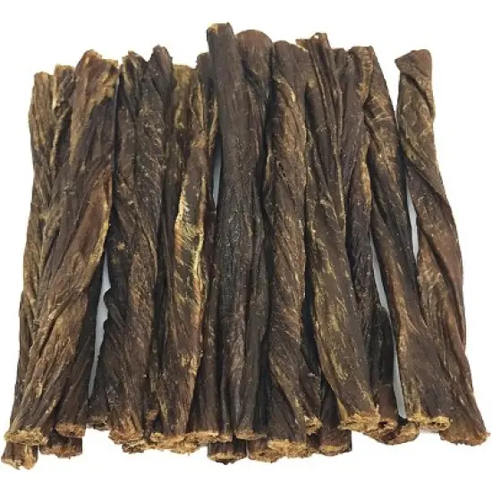 Pawstruck 5" Junior Beef Gullet Bully Sticks for Dogs & Puppies Natural Odorless Jr. Esophagus Treat - Joint Health Mini Thin Jerky Chew Steer Stix image {2}