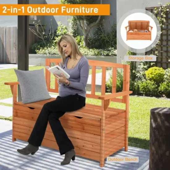 Karl Home | Wood Outdoor Storage Bench image {2}