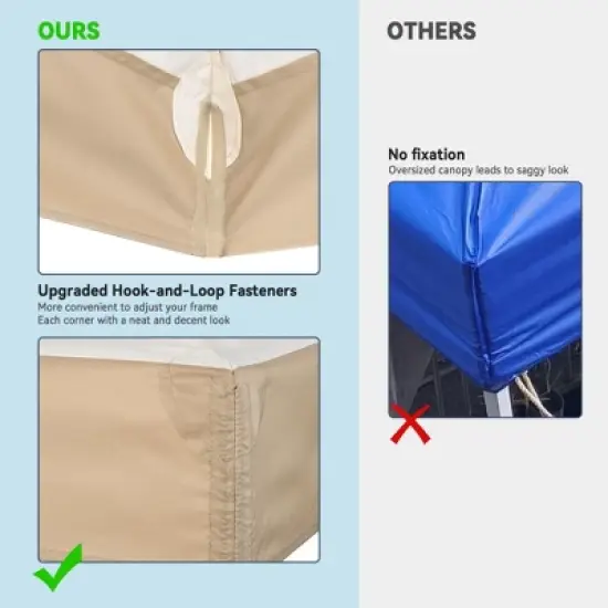 Yescom 10x10Ft UV30+ Gazebo Replacement Top for 2 Tier Outdoor Canopy Cover Patio Backyard Party Deck Sand+Ivory Beige image {3}