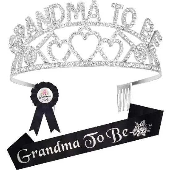MEANT2TOBE Baby Shower "Mother to be" sash and tiara, Purple Rhinestone image {4}