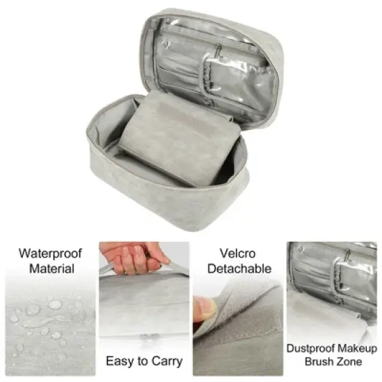 Unique Bargains Cosmetic Brush Organizer Women's Travel Makeup Bag 1 Set image {2}