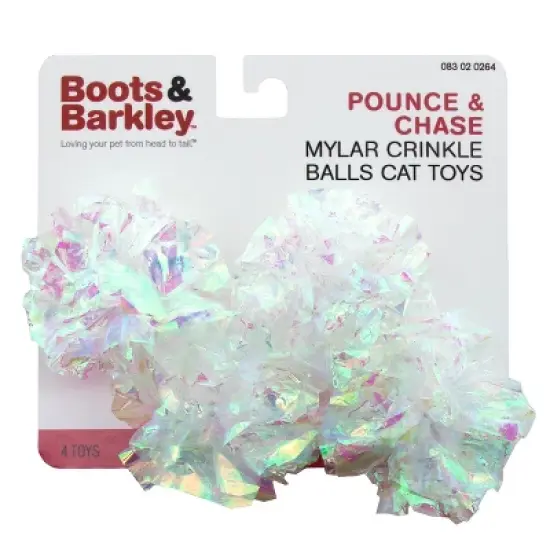 Pounce & Chase Mylar Crinkle Balls Cat Toys - 4pk - Boots & Barkley&trade; image {1}
