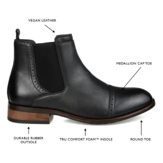 Vance Co. Men's Medium and Wide Width Garrett Cap Toe Chelsea Boot image {7}