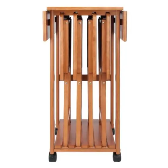 5pc Set Sophia Snack Tables Teak - Winsome image {2}