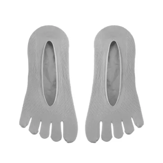 Unique Bargains Women's Nylon Breathable Split Toe Compression Socks Non-Slip 6 Pairs Gray image {3}