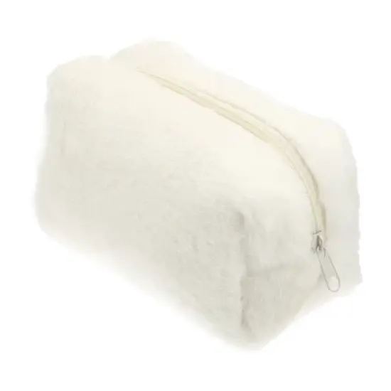 Unique Bargains Cosmetic Travel Zipper Multi-functional Small Plush Makeup Bag 1 Pc image {6}