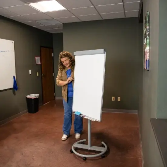 Sunnydaze Adjustable Height Magnetic Mobile Whiteboard and Flipchart Easel - 59" to 78" H image {7}