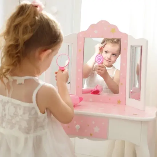 Fashion Twinkle Star Gisele Play Vanity Set Pink/White - Teamson Kids image {9}