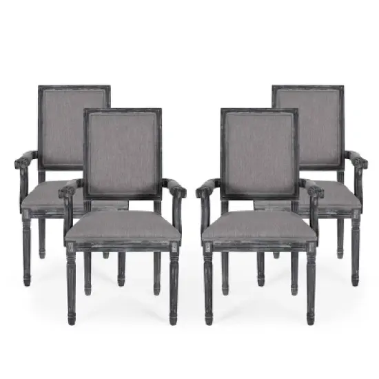 Set of 4 Maria French Country Wood Upholstered Dining Chairs - Christopher Knight Home image {14}