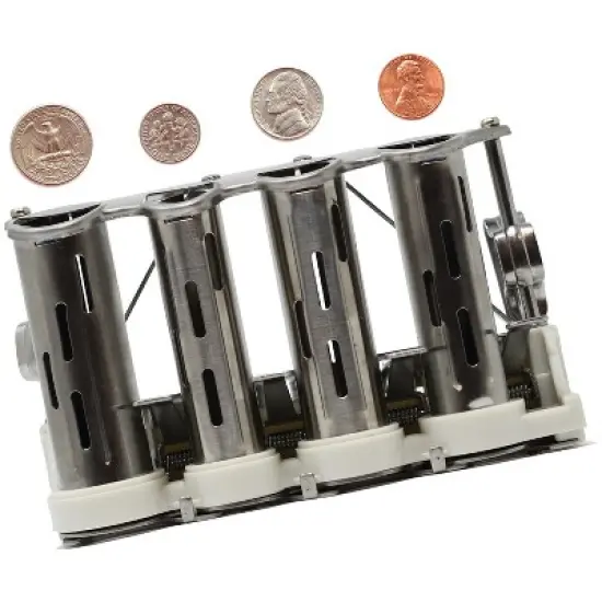 Nadex Coins&trade; 4-Barrel Steel Coin Dispenser Money Changer with Belt Clips in Silver image {3}