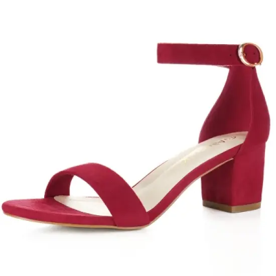 Allegra K Women's Open Toe Block Ankle Strap Heel image {8}