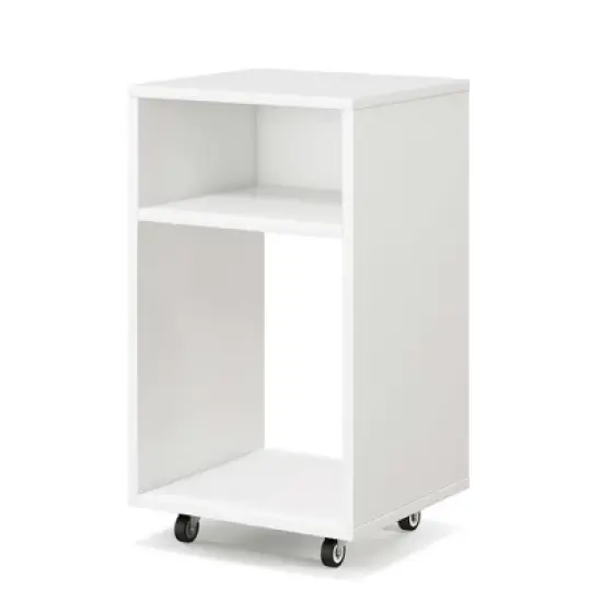 Costway Mobile File Cabinet Wooden Printer Stand Vertical Storage Organizer Home Office image {9}