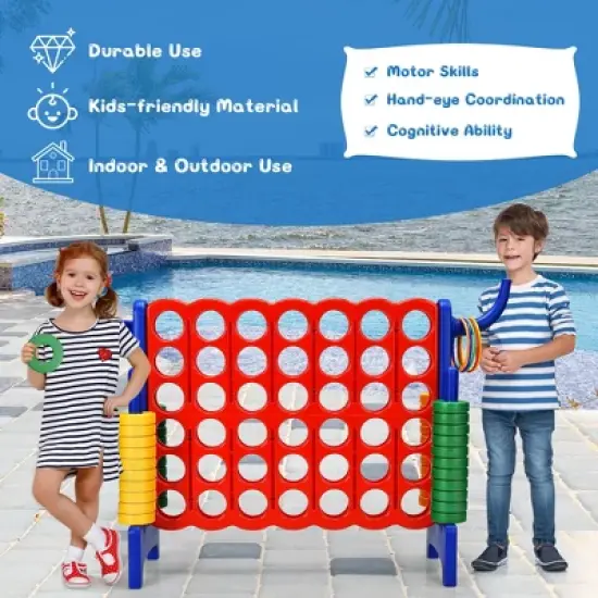 Costway 4-in-A Row Giant Game Set w/Basketball Hoop for Family image {7}