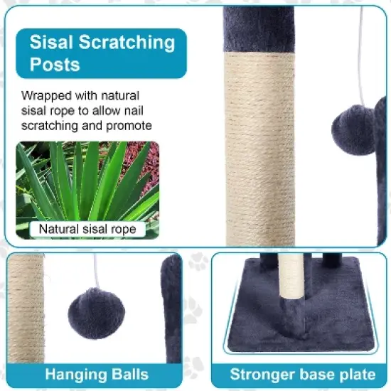 BestMassage Cat Tree 36 Inch Cat Tower Multi-Level Cat Activity Center with Spacious Condos Scratching Posts and Ramp for Indoor Cats image {2}