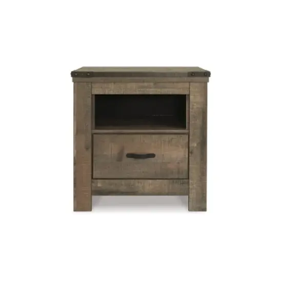 Signature Design by Ashley Trinell One Drawer Nightstand, Brown image {2}