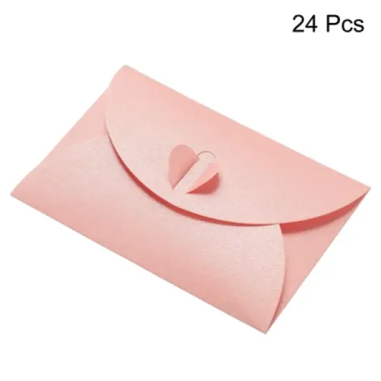 Unique Bargains Mini Envelopes Heart Clasp Cute Present Card Holder for Wedding Greeting Party 50Pcs image {2}