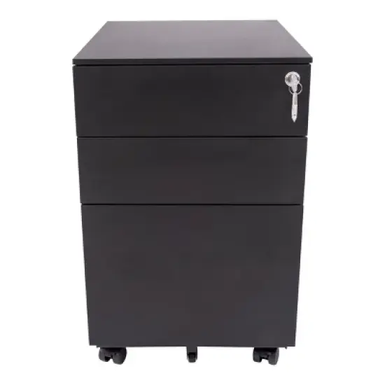 Stand Up Desk Store 3 Drawer Under Desk Lockable Rolling File Cabinet with Stable 5 Wheel Design image {4}