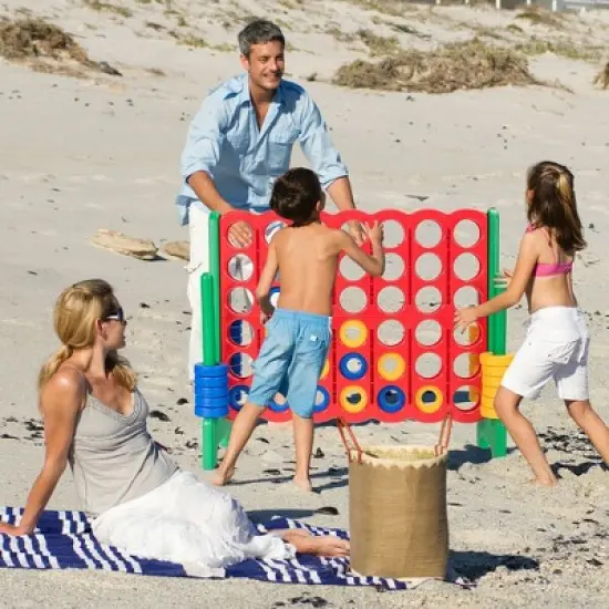 Costway Jumbo 4-to-Score 4 in A Row Giant Game Set for Family Red+Green image {2}