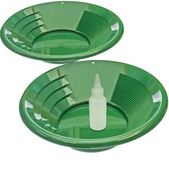 Sluice Fox Sluice Fox 2 Gold Pans w/ Bottle Snuffer | Panning Kit | Prospecting Mining Kit image {7}