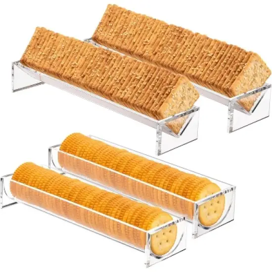 Srenta Clear Cracker Tray for Serving, Set of Rectangular Cracker Holder for Serving Trays, Acrylic Food Display Cracker Serving Stand for Home image {6}