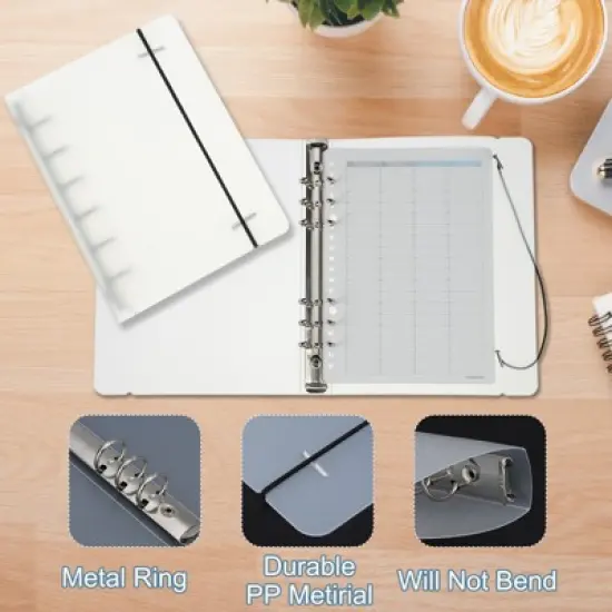 Unique Bargains PP Waterproof Frosted 6 Ring Round Binder Cover for Meeting Folder image {2}