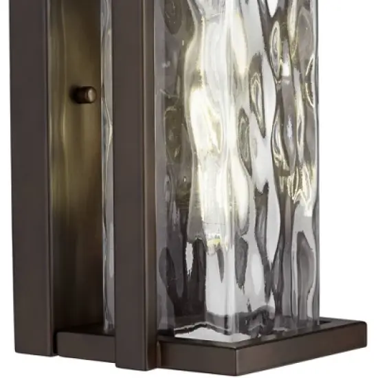 Possini Euro Design Winona Modern Outdoor Wall Light Fixture Bronze 16 1/4" Water Glass for Post Exterior Barn Deck House Porch Yard Posts Patio Home image {3}