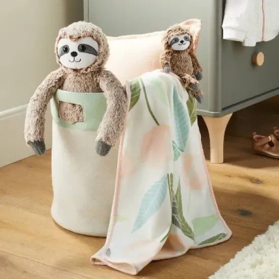 Brushed Jersey Stroller Blanket Blooms - Cloud Island&trade; Pink/Green image {1}