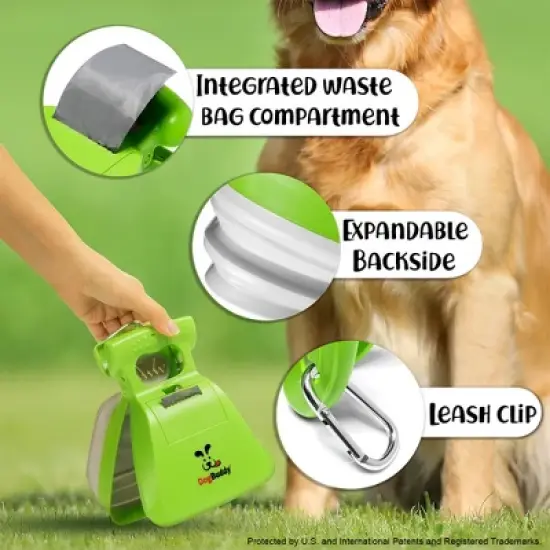 DogBuddy Pooper Scooper, Portable Dog Poop Scoop for Small and Large Dogs, Leash Clip and Dog Poop Bags Included image {3}