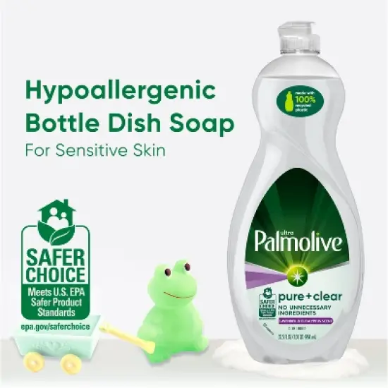 Palmolive Ultra Pure + Clear Liquid Dish Soap - Lavender and Eucalyptus - 32.5 fl oz image {1}