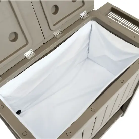 Sunnydaze Rolling Patio Serving Cart with Prep Table, Cooler and Storage image {4}