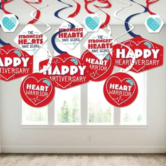 Big Dot of Happiness Happy Heartiversary - CHD Awareness Hanging Decor - Party Decoration Swirls - Set of 40 image {7}
